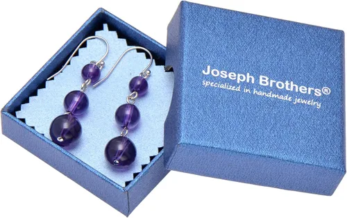 Vista 7 de Joseph Brothers - Pendientes colgantes de cristal de ágata hechos a mano con cuentas para mujer