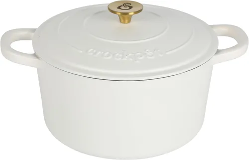 Vista 22 de Crock-Pot Horno Holandés Artesanal Redondo de Hierro Fundido Esmaltado, 3 Cuartos, Aqua