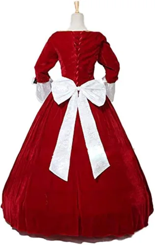 Vista 4 de Fortunehouse Princess Belle - Vestido de fiesta de Navidad rojo