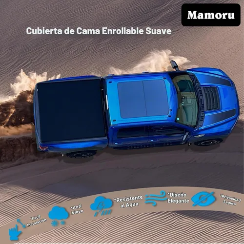 Vista 4 de Mamoru Cubierta de cama suave enrollable de 5.0 pies compatible con Toyota Tacoma 2005-2015 cubierta de vinilo Tonneau Fleetside Soft Roll Up