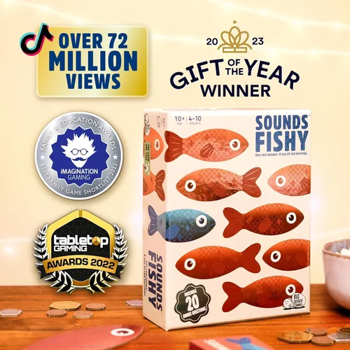 Vista 3 de Big Potato Sounds Fishy Juego de Mesa: El Juego de Bluff Familiar para Niños de 10+ - Los Mejores Nuevos Juegos de Quiz Familiares, Juegos de Trivia