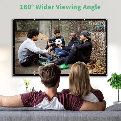 Vista 6 de Pantalla de proyección de 72 y 100 pulgadas 16:9 plegable, antiarrugas, plegable, portátil, para cine en casa, soporte para interiores y exteriores