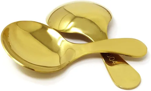 Vista 3 de Honbay 4PCS Cuchara de mango corto de acero inoxidable para condimentos de sal postre té café (oro)