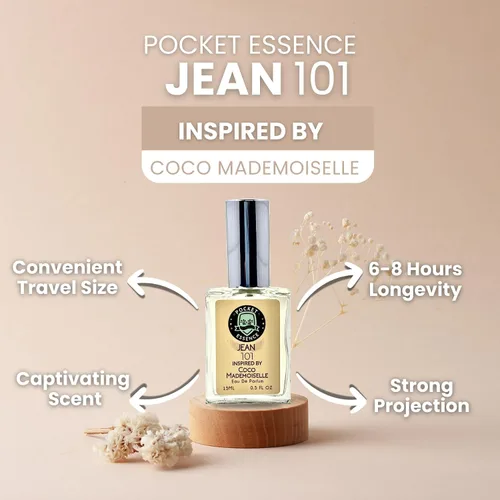 Vista 3 de Jean101 Eau De Parfum Inspirado por Mademoiselle Para ella 0.5 onzas líquidas 15ML