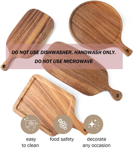 Vista 5 de Tabla de quesos de madera prémium con mango cuadrado de 15 pulgadas, tabla de cortar de madera de nogal 100% natural, accesorio de cocina duradero