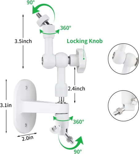 Vista 2 de Soporte de pared 2 en 1 para panel solar Arlo y cámara de seguridad Arlo Pro/Pro 2/Pro 3/Pro 4/Ultra, ángulo ajustable para obtener la máxima luz