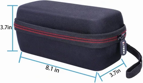Vista 6 de LTGEM - Funda para altavoz Bluetooth portátil JBL Flip 7/6/5/Grip 3. Negro/Rojo
