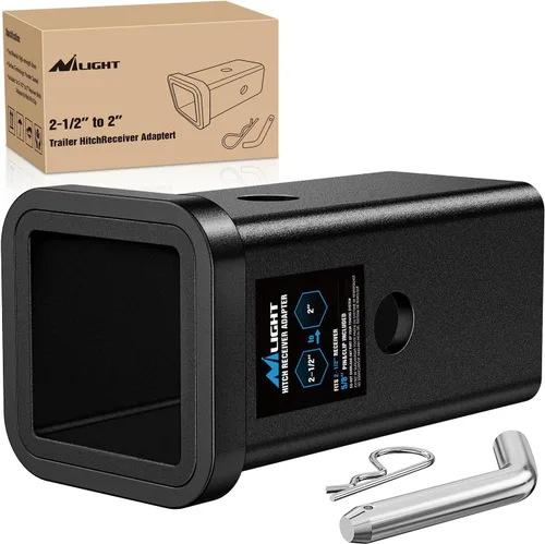 Vista 9 de Nilight Adaptador extensor de receptor de enganche de remolque, reductor de adaptador de enganche de 1-1/4 a 2 pulgadas, convertidor de manguito