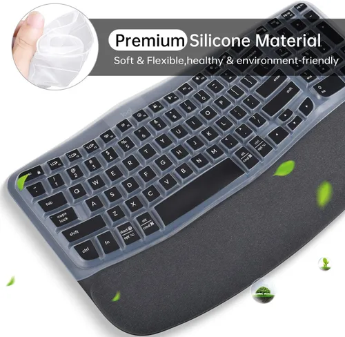 Vista 3 de Logitech Wave Keys MK670 Combo - Funda para teclado Logitech Wave Keys, funda protectora ergonómica inalámbrica para teclado, accesorios de piel