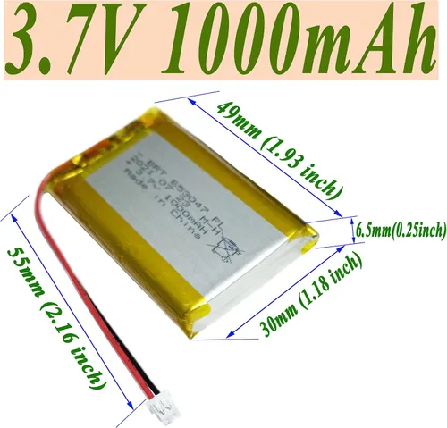 Vista 3 de BrightTea 1000mAh 3.7V batería de polímero de iones de litio batería recargable Li-Po