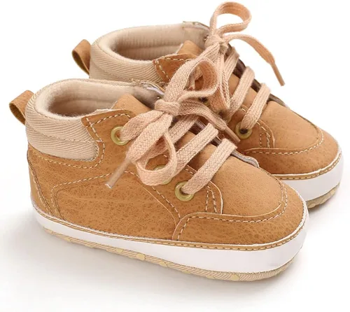 Vista 5 de Sekantrol Zapatos de cuna para recién nacidos y niñas para primer andador suela de goma suave zapatos de moda para bebés mocasines de vestir Oxford