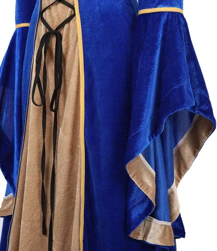 Vista 4 de Haorugut - Vestido renacentista para mujer, vestido medieval, traje renacentista de hada