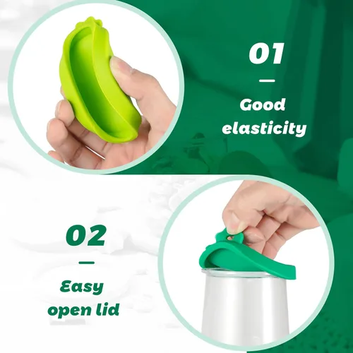 Vista 3 de Mumufy - 27 tapas para tarros de yogur Oui de silicona, madera de bambú, tapas de plástico transparente con anillos de sellado de silicona, fundas