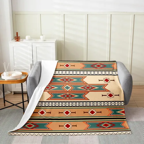 Vista 2 de Erosebridal Manta exótica de 40 x 50 pulgadas, diseño tribal americano del suroeste nacional, étnico, bohemio, abstracto, geométrico, de vellón