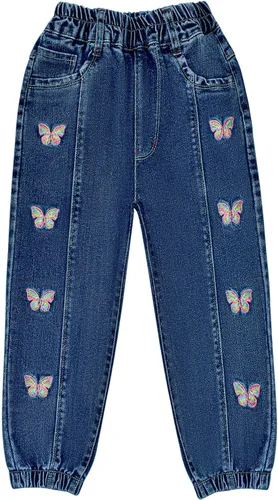 Vista 3 de Peacolate 18M-7T - Conjunto de ropa de pantalones para niñas grandes, 2 piezas, parte superior de algodón y jeans