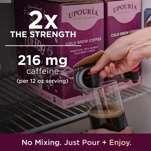 Vista 3 de Upouria Café frío de grifo Café preparado en frío listo para beber Bebida extraída de granos premium Contenido de cafeína de 208 mg Hecho