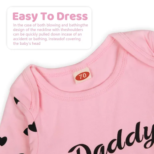 Vista 5 de Vestido para bebé recién nacida de 0 a 6 meses, camisones para niña, regalo para bebés y niñas, traje para hermana pequeña recién nacida y trajes
