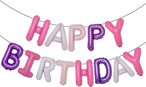 Vista 7 de Accevo Cartel de globos negros con letras Happy Birthday, 16 pulgadas, papel de aluminio, letras 3D, feliz cumpleaños para niños, adultos, unisex