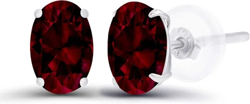 Vista 54 de Aretes ovalados de plata de ley 925 maciza chapados en oro de 0.236 x 0.157 pulgadas con piedra natal genuina para mujer Aretes de tuerca Amatista