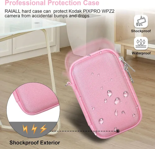 Vista 11 de RAIALL Kodak PIXPRO WPZ2 - Funda para cámara digital Kodak PIXPRO WPZ2, resistente al agua, a prueba de golpes, a prueba de polvo, bolsa de viaje