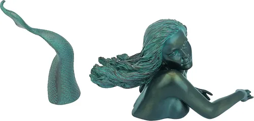 Vista 4 de Design Toscano Meara the Mermaid Swimmer - Estatua de jardín para interiores y exteriores, para patio, piscina o césped, 16 pulgadas de ancho, 7