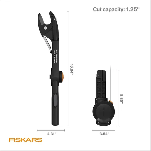 Vista 6 de Fiskars XtendControl Cabezal de poda y carrete de cable con sistema lineal de doble polea, mango de cordón de ajuste rápido, compatible con postes