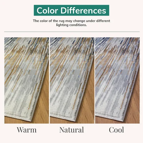 Vista 4 de LUXE WEAVERS Alfombra de área Art Deco de rayas geométricas azul 2x3