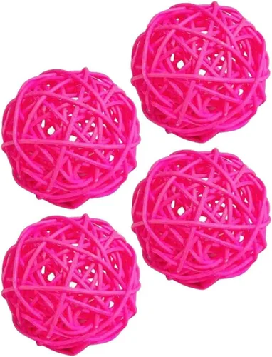 Vista 10 de Juego de 10 bolas decorativas de mimbre de ratán para mesa, boda, fiesta, Navidad, decoración del hogar (negro, diámetro de 2 pulgadas)