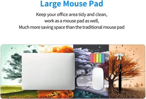 Vista 4 de Alfombrilla de escritorio, tapete de escritorio de 31.5" × 11.8", alfombrilla grande para mouse de juegos, alfombrilla duradera extendida para mouse