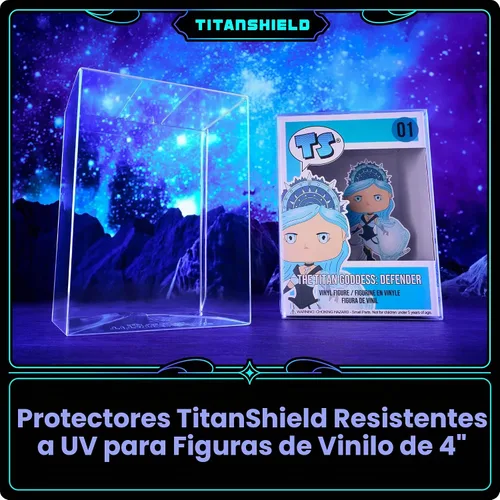 Vista 2 de TitanShield Funda protectora de platino de 0.020 in resistente a los rayos UV y a los arañazos, compatible con Funko, figuras de vinilo de 4