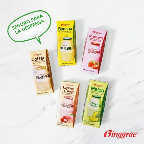 Vista 4 de Binggrae Bebida de Leche con Sabor a Plátano – Bebida Coreana Dulce y Cremosa – Cartones Estables en Estante de 6.8 fl oz – Paquete de 6