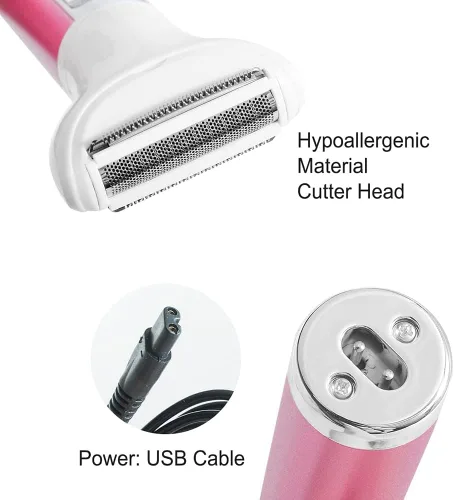 Vista 7 de Maquinilla de afeitar eléctrica 5 en 1 para mujeres, eliminación de vello corporal, nariz, afeitadoras faciales, cejas, piernas, axilas, área