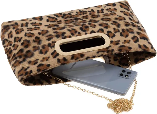 Vista 6 de Bolso de mano con asa superior de piel sintética y estampado de leopardo