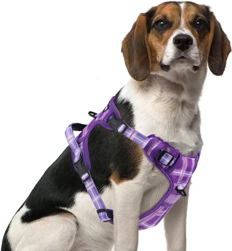 Vista 28 de PUPTECK Arnés sin tirones para perro, tamaño pequeño, ajustable, reflectante, con asa, de fácil control, cómodo y suave acolchado para perros Negro