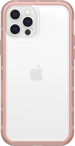 Vista 3 de OtterBox Funda transparente con borde de agarre colorido para iPhone 12/12 Pro - Arcilla Potters (transparente/rosa)