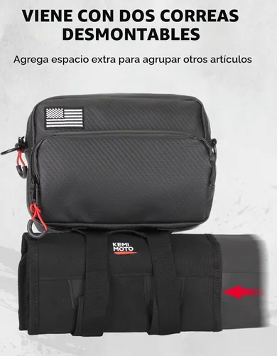 Vista 7 de KEMIMOTO Bolsa para manillar de motocicleta con funda impermeable universal