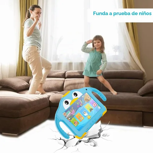 Vista 3 de Tablet para niños pequeños Tablet Android para niños con WiFi doble cámara 1GB 32GB almacenamiento 1024 x 600 pantalla táctil modo de control Rosa