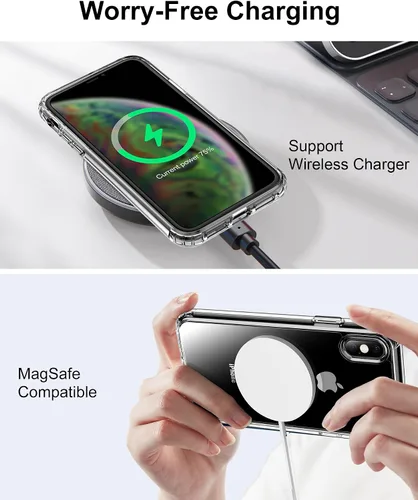 Vista 360 de HOOMIL Funda para iPhone 7 Plus/iPhone 8 Plus de 5.5 Pulgadas, sin amarillamiento, protección contra caídas, cubierta trasera dura transparente