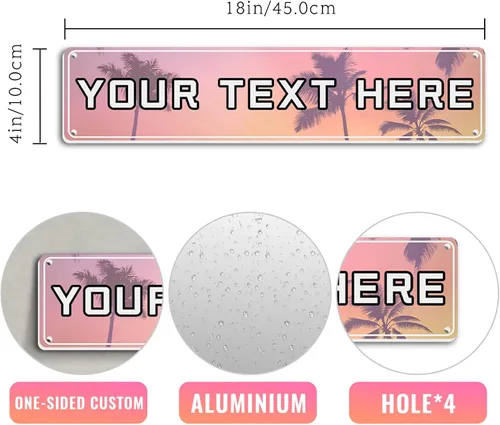 Vista 5 de Letrero de calle personalizado de metal con texto de nombre, letreros de carretera personalizados para exteriores, divertidos letreros de calle de 4