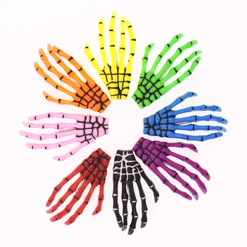 Vista 9 de 8 pinzas para el cabello con forma de hueso de mano de color mixto, pinzas para el cabello con forma de hueso de 3 pulgadas de largo, accesorios
