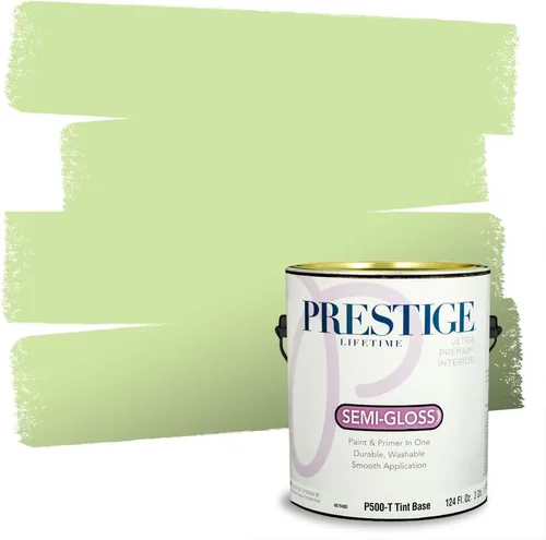 Vista 90 de PRESTIGE Pintura exterior e imprimación en uno, aloe, plano, 1 galón