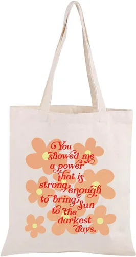 Vista 2 de BLUPARK HS Merchandise Tote Bag - Regalo inspirado en el álbum de cantante para los amantes de la música, Blanco sucio, Grande
