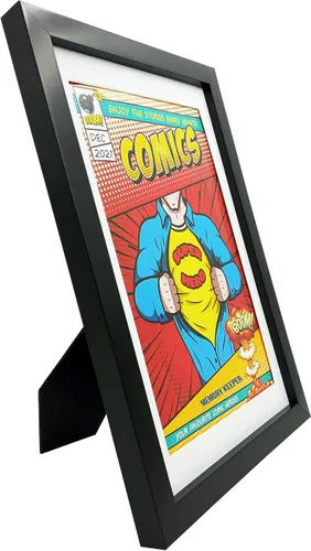 Vista 3 de Marco para cómics, 2 unidades, protección UV, se adapta a cómics actuales de hasta 6 3/4 x 10 1/4 pulgadas, se adapta a bolsas y fundas de cómics