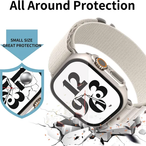 Vista 3 de Funda rígida de policarbonato compatible con Apple Watch Series 8 Pro de 1.732 pulgadas, cubierta protectora completa con protector de pantalla