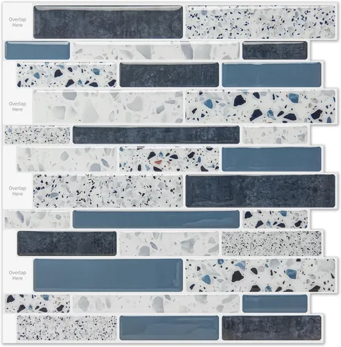 Vista 7 de WOWSTAR - 10 hojas de azulejos blancos para salpicaduras de cocina que se despegan y pegan, azulejos adhesivos de aspecto mármol para cocina, 30,5 x
