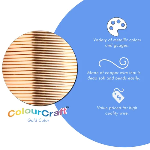 Vista 4 de Beadalon ColourCraft - Alambre para hacer joyas, artesanía pesada, núcleo de cobre estructural, calibre 16, bobina de cobre de 2.3 yardas
