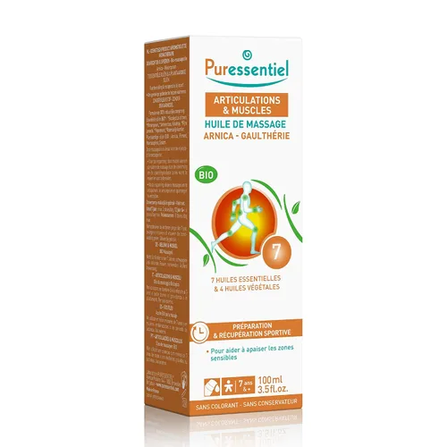 Vista 6 de Puressentiel Aceite de masaje orgánico relajante muscular con árnica y gaulteria – Aceite de aromaterapia para tensión muscular – Sin alcohol, a