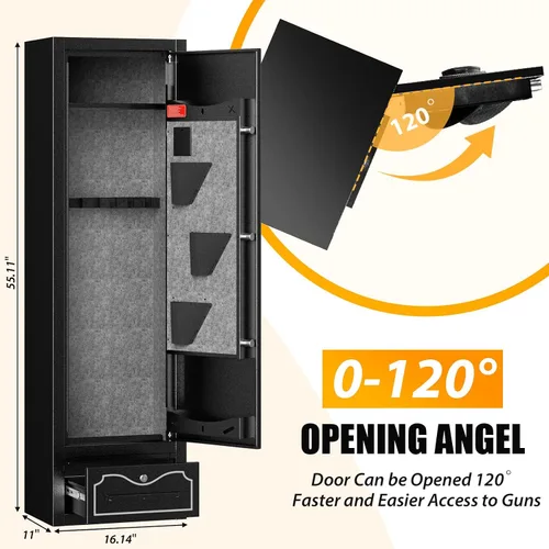 Vista 2 de Zevemomo Cajas Fuertes para Armas, Caja Fuerte para 8 Armas de Fuego para el Hogar, Caja Fuerte para Rifles y Pistolas de Acceso Rápido y Fácil