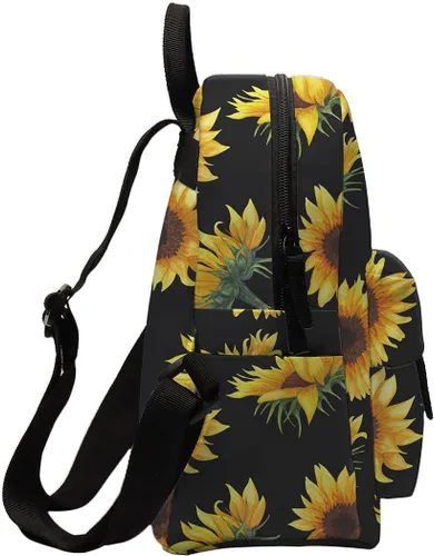 Vista 6 de Mini mochila para niñas, bolsa de tiro con impresión Deanfun bolsa impermeable a la moda, Girasol, Mini Size, Mochilas Sling