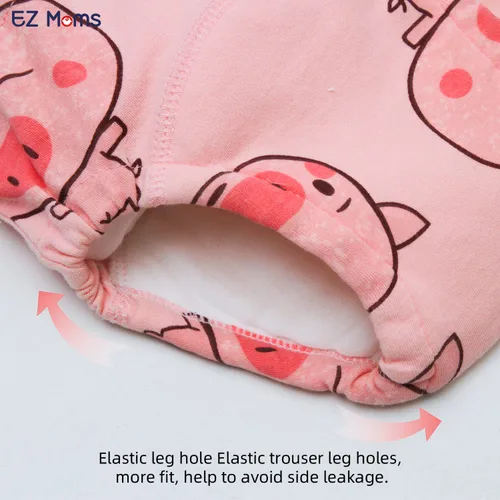 Vista 4 de EZ Moms 6 paquetes de ropa interior de algodón reutilizable para niños y niñas 1T-5T, Niñas